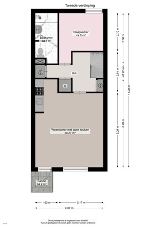 Floorplan - Slachthuisstraat 186, 9713 MK Groningen
